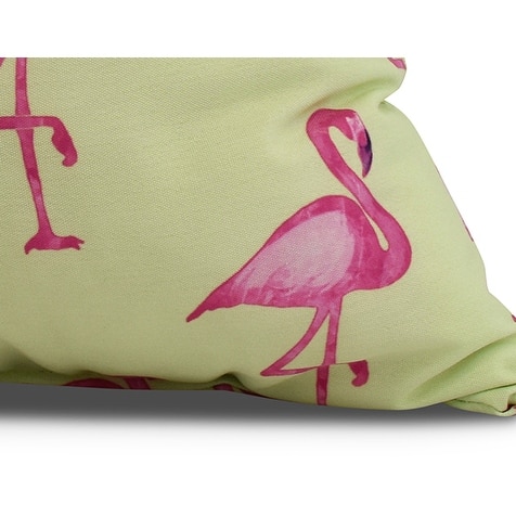 16 x 16 Inch Flamingo Fanfare Martini Animal Print Outdoor Pillow