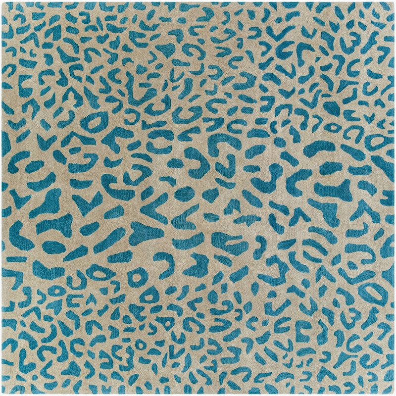 Livabliss Glam Athena Animal Area Rug - 9'9" x 9'9" Square - Teal