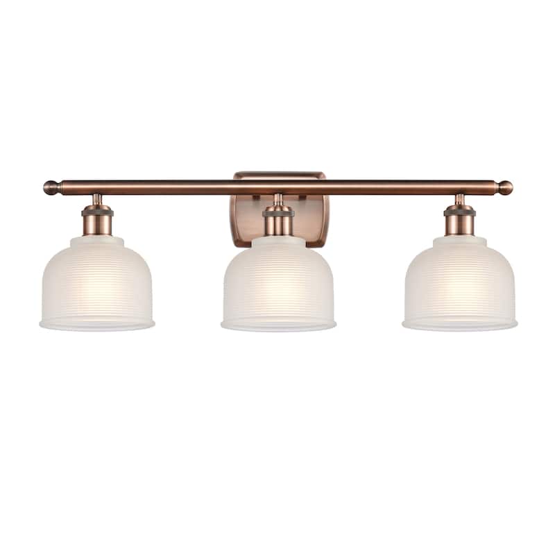 Innovations Lighting Dayton 3 Light 26" Wide Bathroom Vanity Light - Antique Copper / White