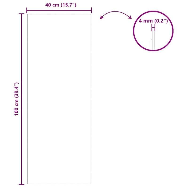 vidaXL Wall Mirror Square 15.75 x 15.75 in Tempered Glass