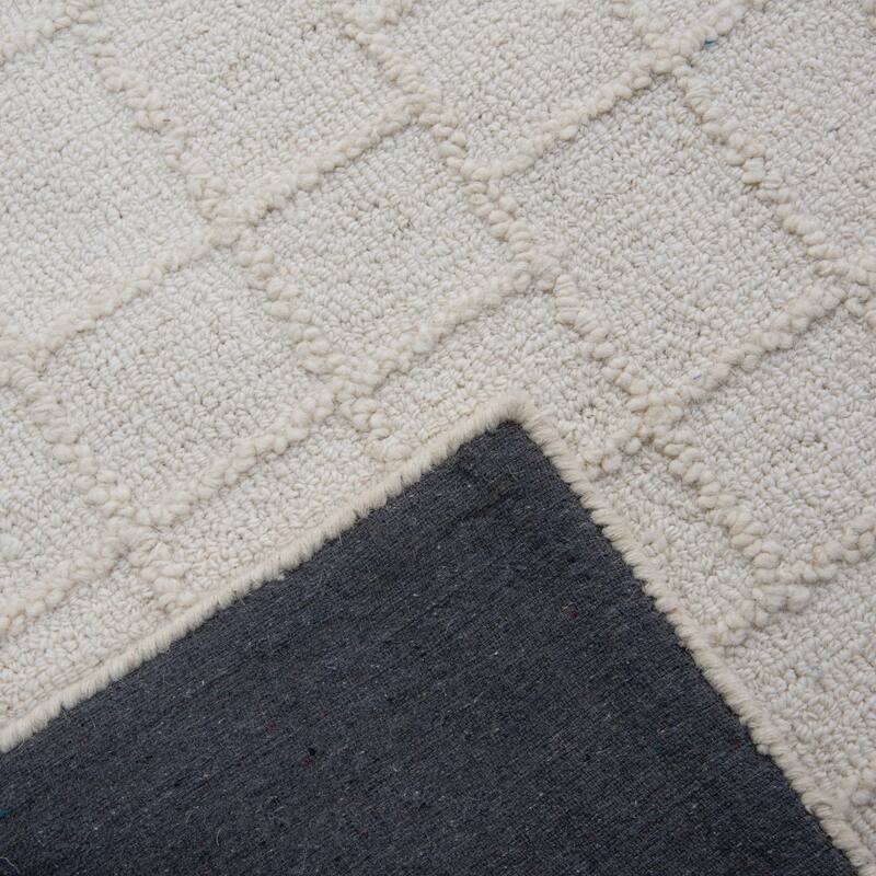 Alora Decor Lofton Ivory Geometric Hand Tufted Wool Rug