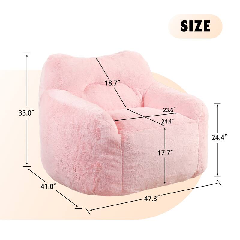 Bean Bag Sofa Chair with Armrests Stuffed High-Density Foam