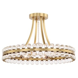 Clover 4 Light Aged Brass Ceiling Mount - 18'' W x 12'' H