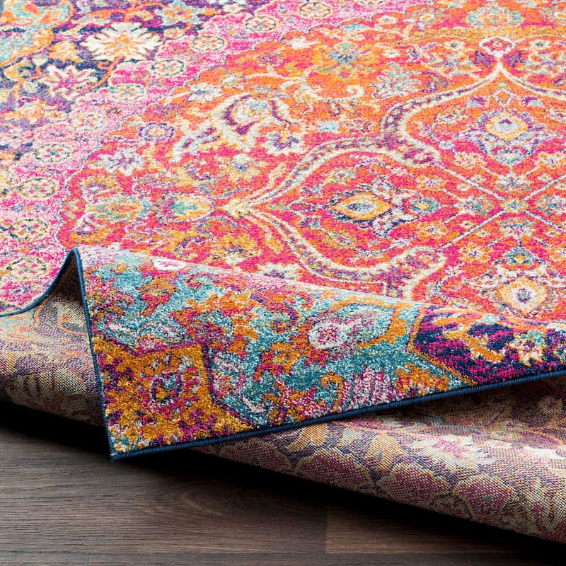 Livabliss Roanoke Pink & Purple Medallion Runner Rug - 2' 7" x 7' 3"