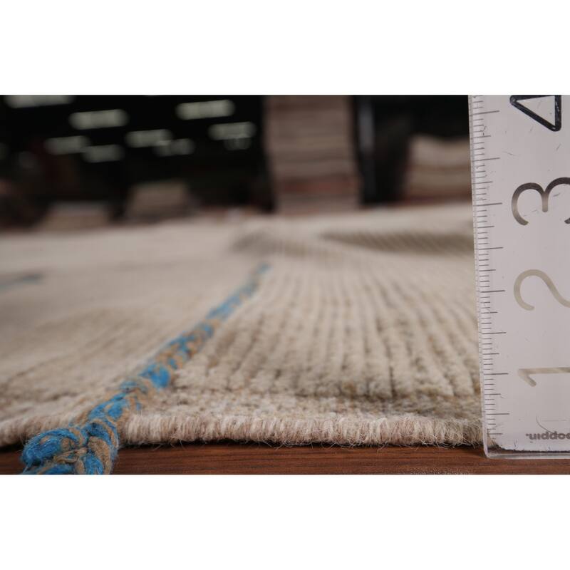 Earth Tone Moroccan Modern Rug Hand-Knotted Contemporary Wool Carpet - 7'9"x 11'8"