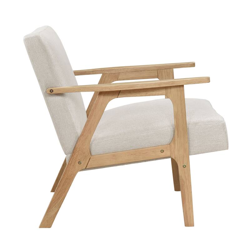 Dean 27" Textured Fabric Accent Chair - Solid Rubberwood Frame