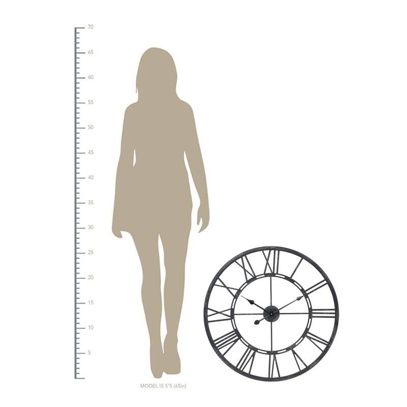 UTOPIA ALLEY Oversized Roman Round Wall Clock, Large Wall Clock, Big Clocks for Living Room Decor, 27 inch Diameter