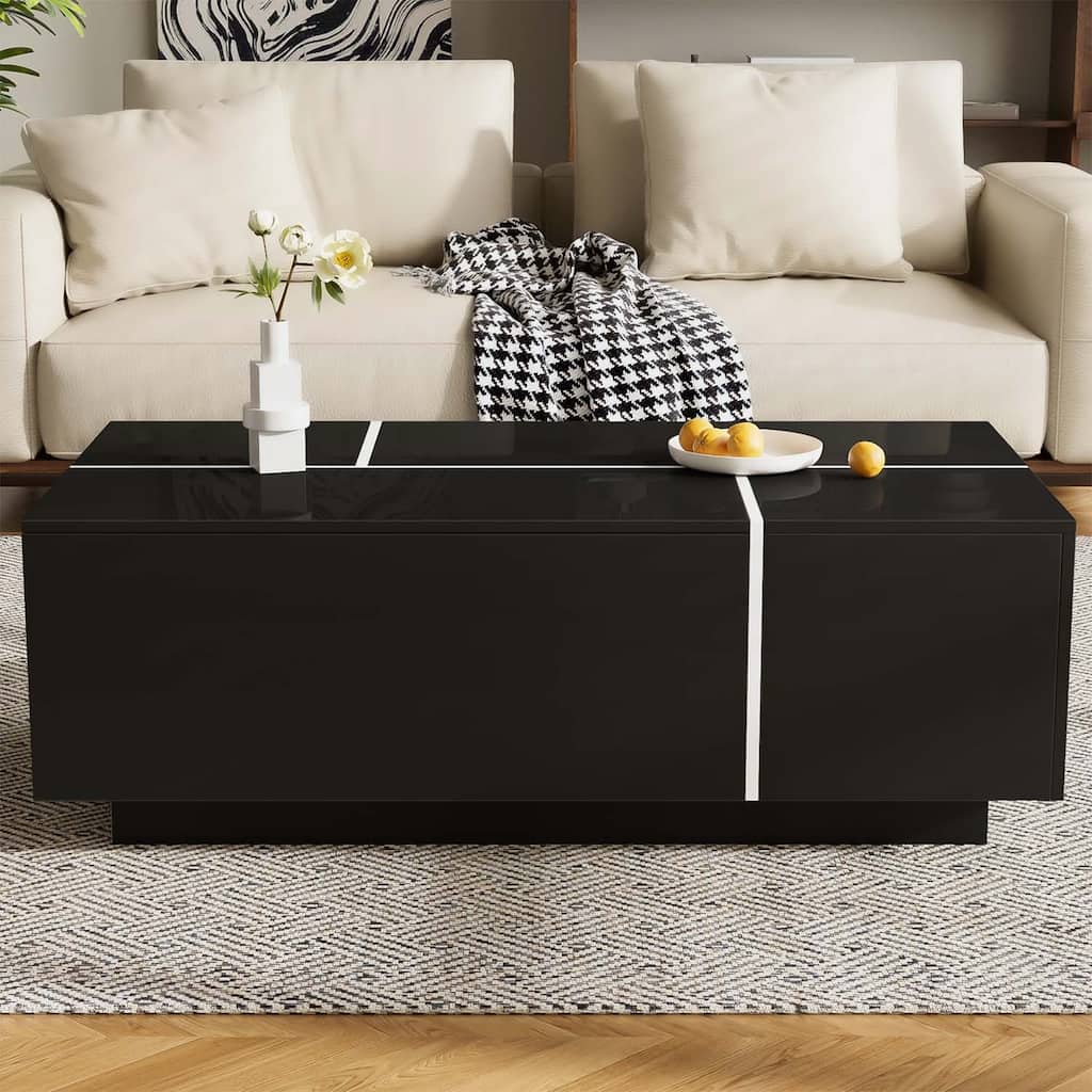 Extendable Coffee Table,Ample Storage for Living Room
