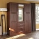 preview thumbnail 31 of 38, Palace Imports 100% Solid Wood Cosmo 3-Door Wardrobe Armoire with Solid Wood or Mirrored Doors Mocha
