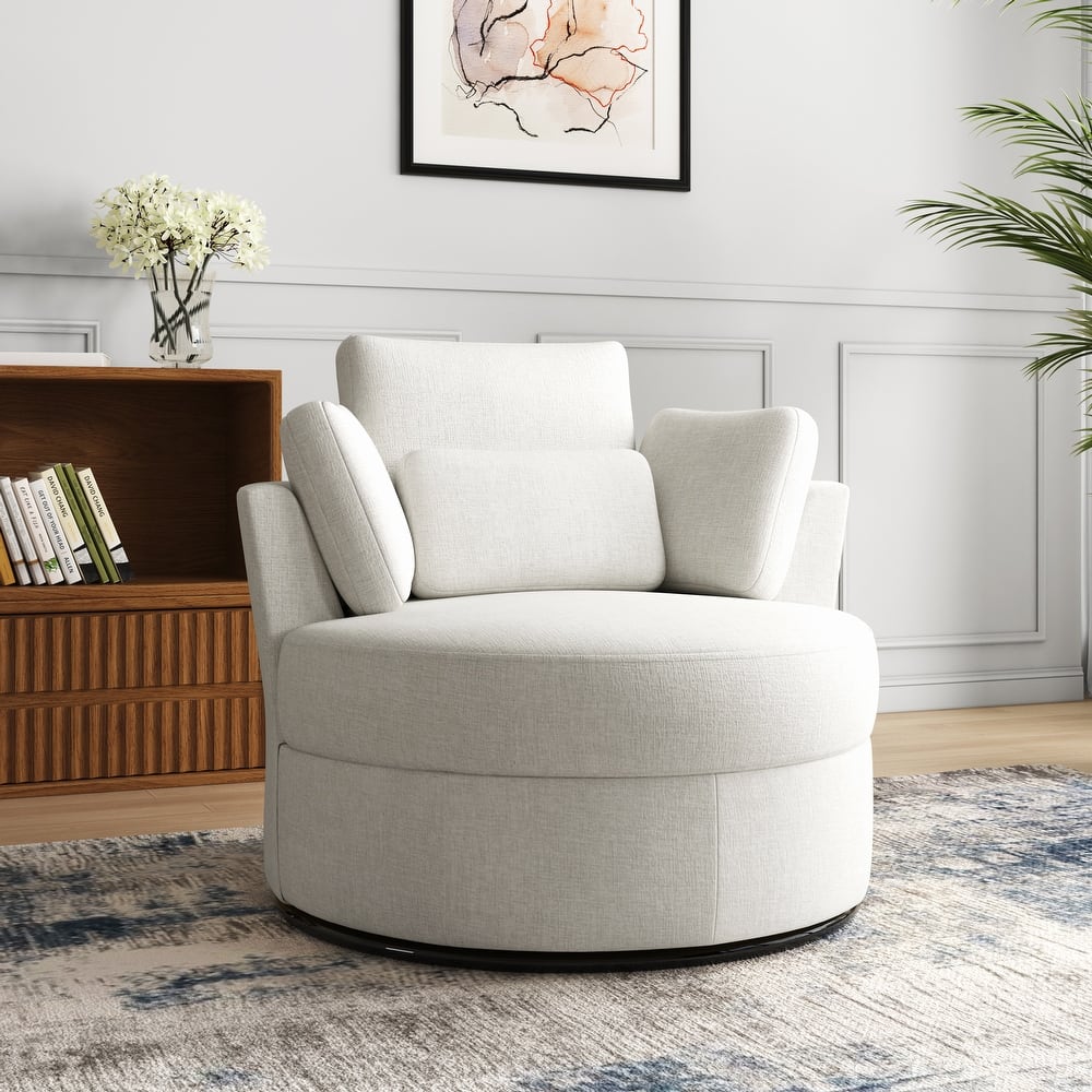 Upholstered Barrel Swivel Accent Chairs