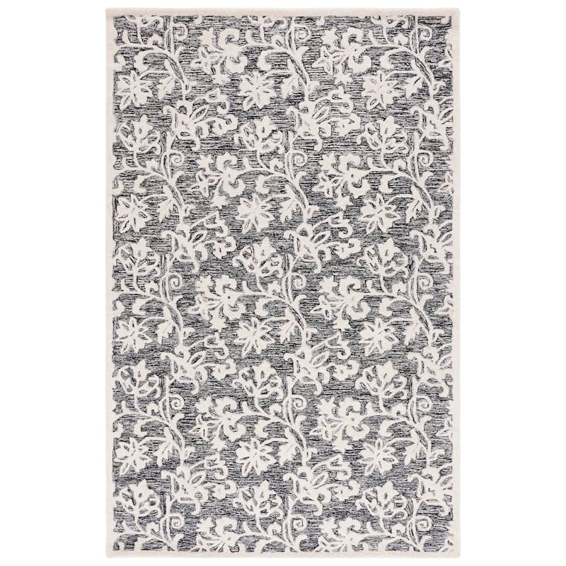 Martha Stewart by SAFAVIEH Handmade Eibhlis Wool Rug - 4' x 6' - Black/Ivory