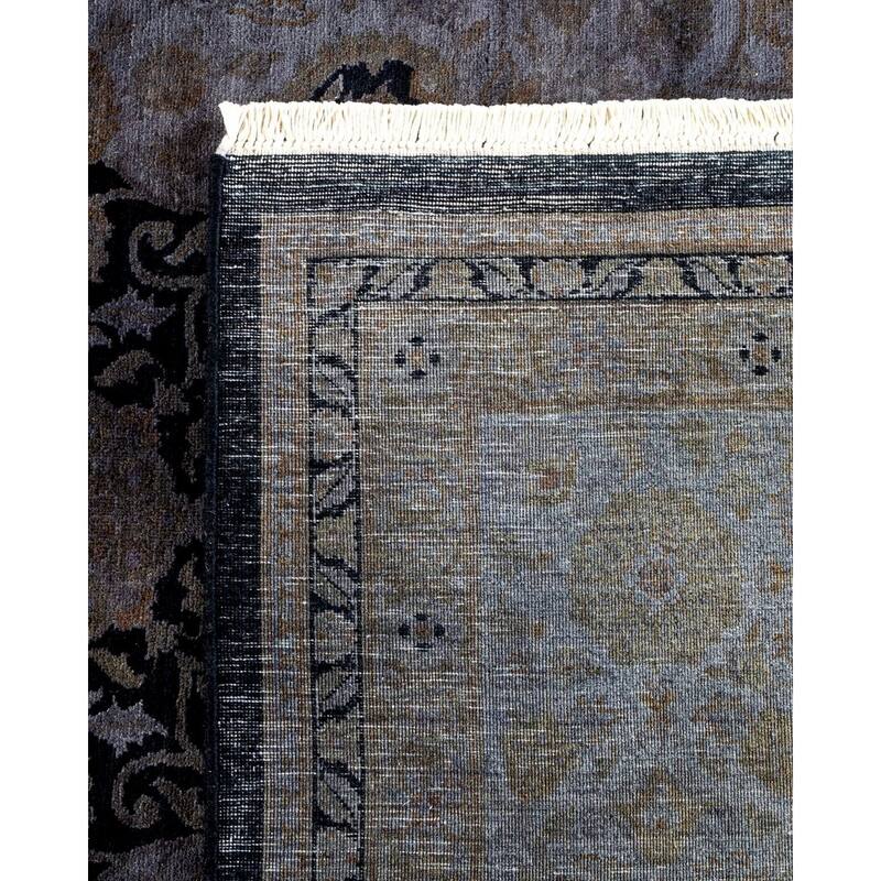 Overton Hand Knotted Wool Vintage Inspired Modern Contemporary Overdyed Gray Area Rug - 8' 3" x 10' 5"
