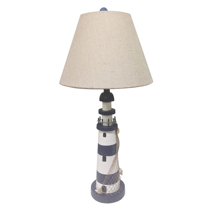 Lighthouse 30" Blue/White Resin with USB, (Set of 2)