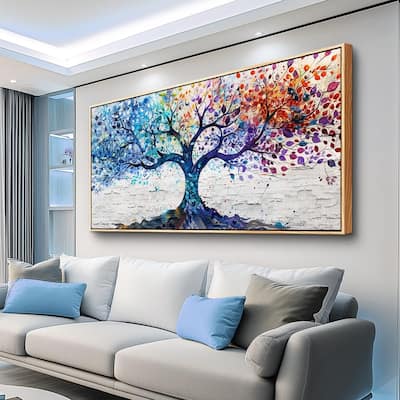 Colorful Wall Painting Tree Abstract Pictures Canvas