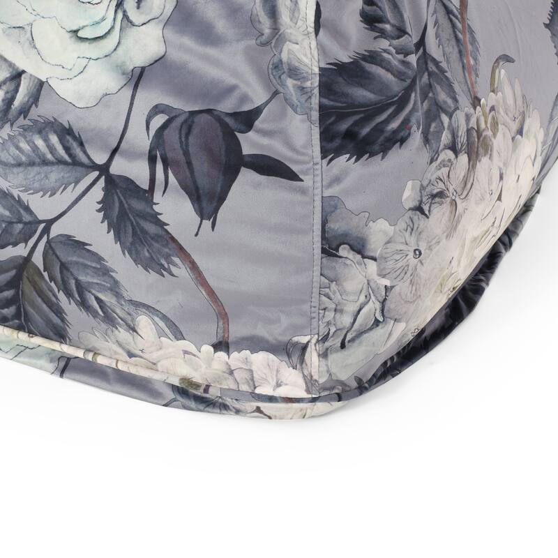 Reigle Traditional Medium Fabric Flower Print Cube Pouf by Christopher Knight Home