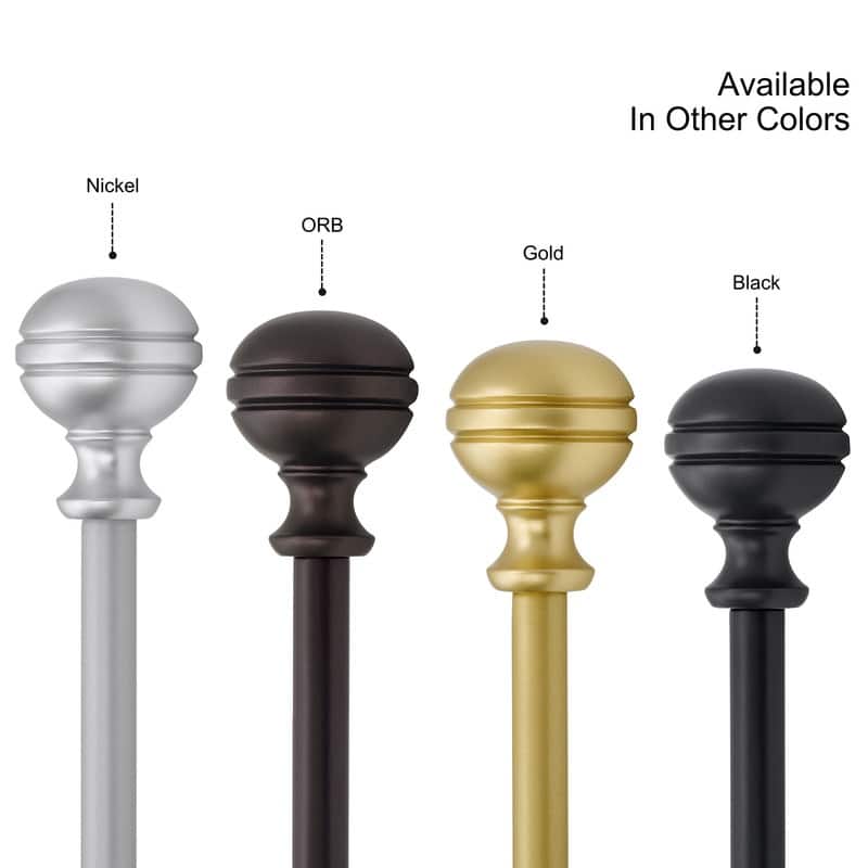 UTOPIA ALLEY 5/8 Inch Curtain Rod - Adjustable Drapery Rods, Bedroom & Living Room Decorative Curtain Rods
