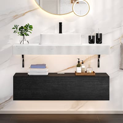Moasis 39.4" Wall Mounted Single Bathroom Vanity Cabinet