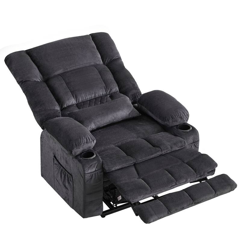 Power Lift Recliner Chair with Heat, Dual Motor Infinite Position Heavy Duty Recliner, Lounge Sofa with USB Ports & Cup Holders