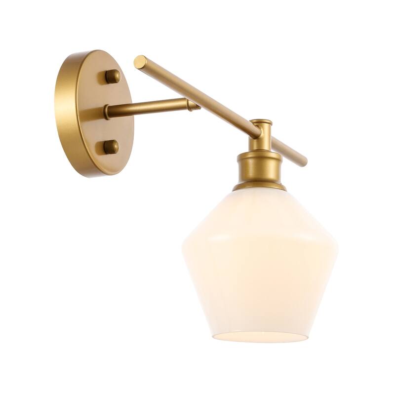 Gerald 1-Light Glass Right Wall sconce - 14.7/10.2 - 14.7/10.2