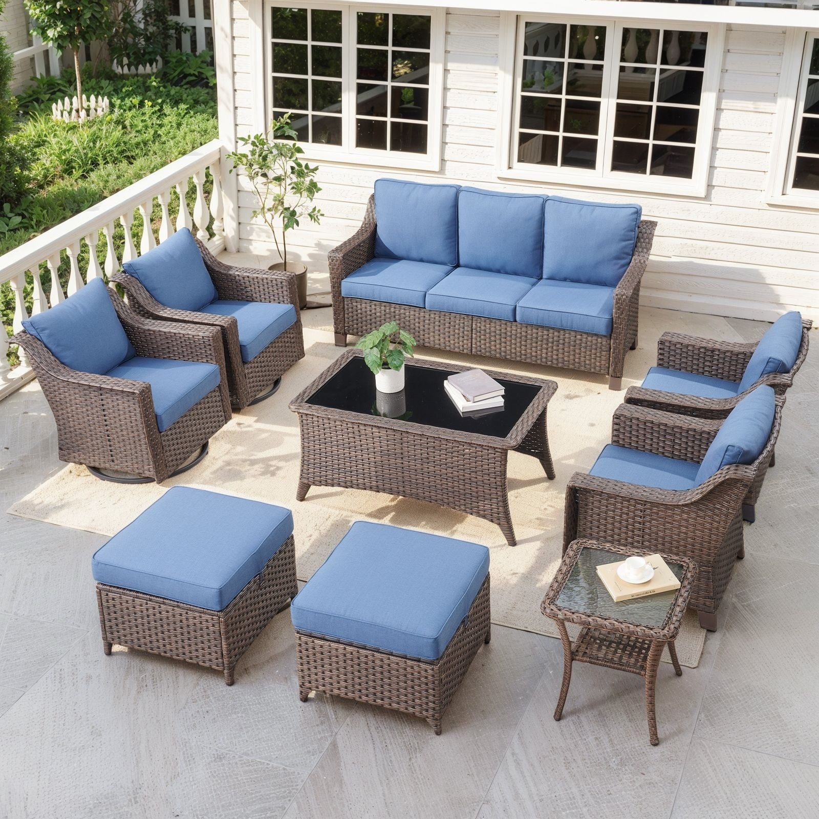 Pocassy All-Weather Rattan Patio Funiture Set