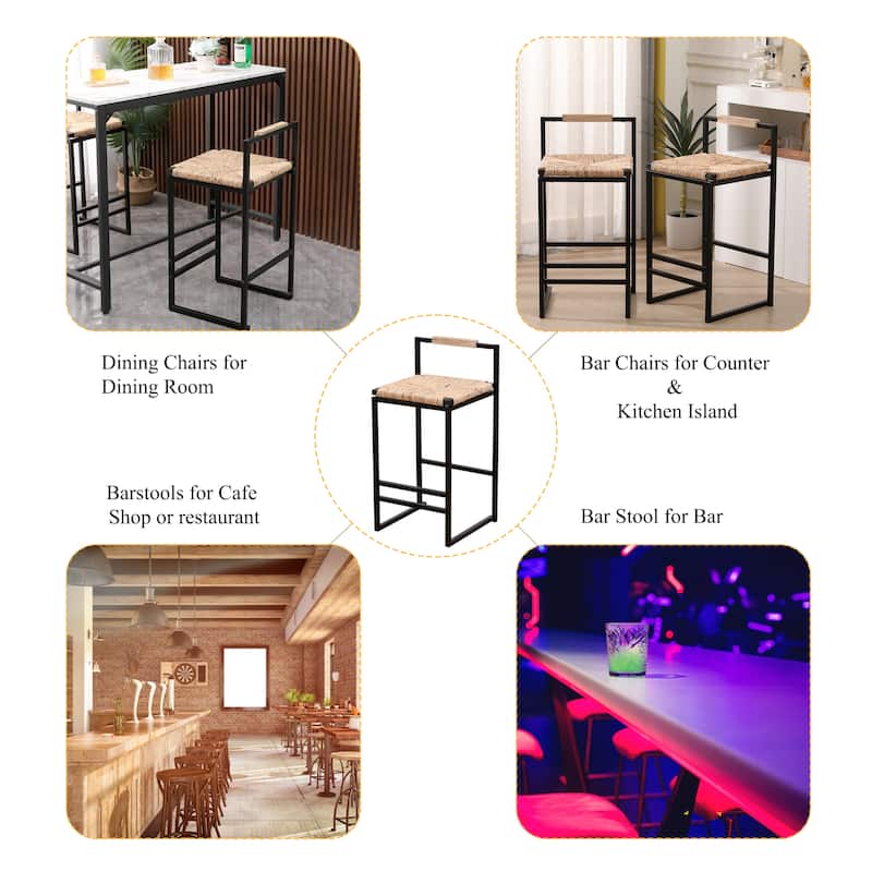 Modern Bar Stools Dining Chairs with Foot Rest for Kitchen