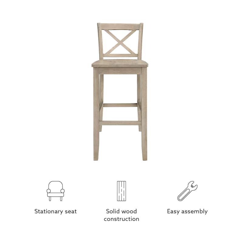 Copper Grove Frunza Wooden 30-inch X-back Bar Stool