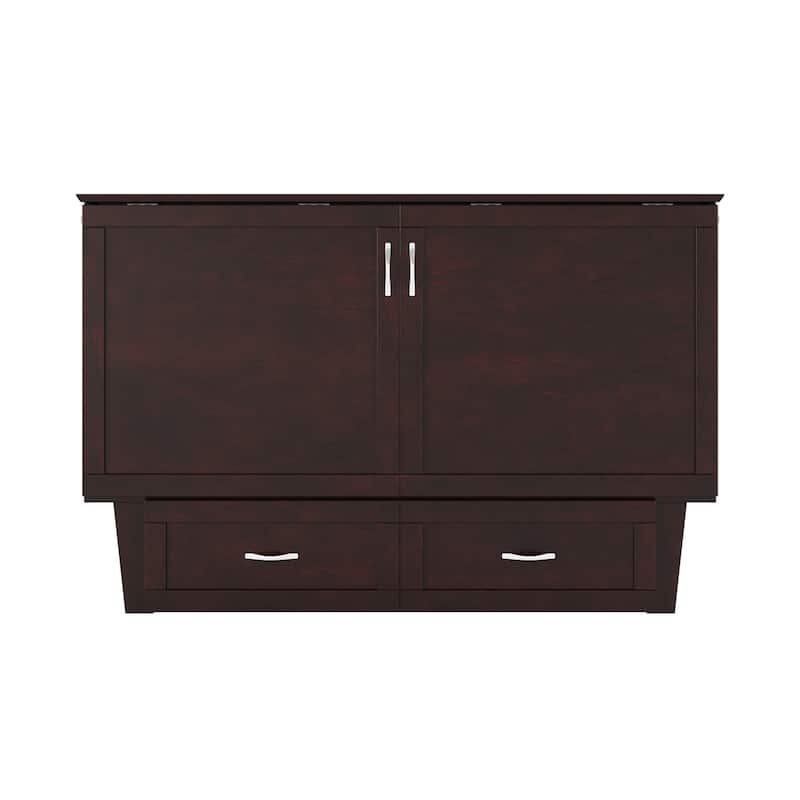 Monroe Queen Murphy Bed Chest with Mattress and Built-In Charger