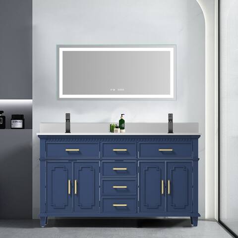 60" Freestanding Double Bathroom Vanity Set