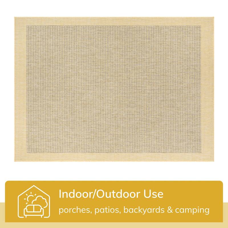 Well Woven Medusa Odin Indoor Outdoor Border Solid Area Rug
