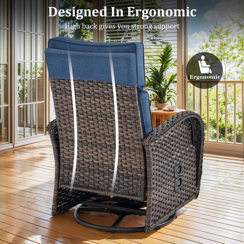 Pocassy Swivel Reclining Chair Lounge Chair with Adjustable Backrest