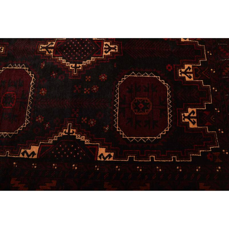 ECARPETGALLERY Hand-knotted Teimani Black, Dark Red Wool Rug - 4'2 x 6'5