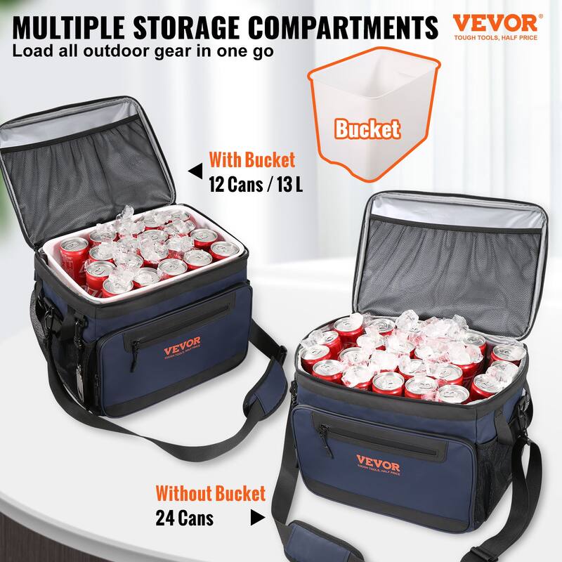 VEVOR Hardbody Cooler Bag 24 and 30 Cans 600D Oxford Fabric Insulated