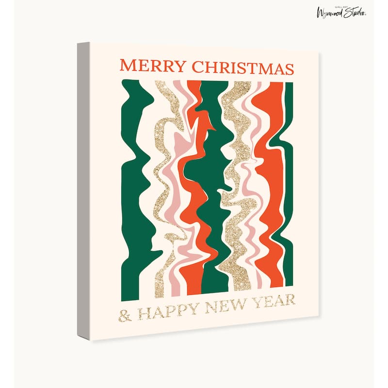 Wynwood Studio Canvas Holiday and Seasonal Glam Green and Red Holidays Green Modern & Contemporary Wall Art Canvas Print