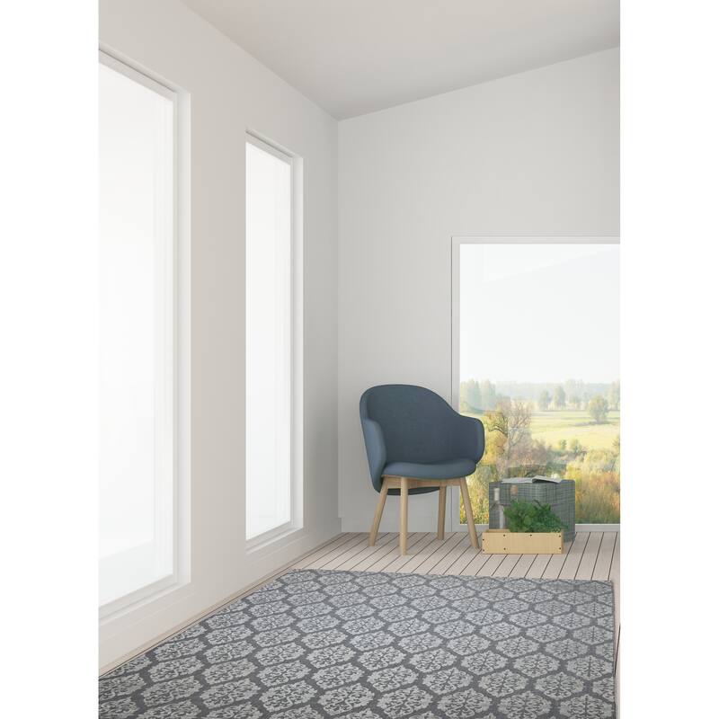 ECARPETGALLERY Hand Loomed Elysian Grey Viscose, Wool Rug - 9'9 x 11'3