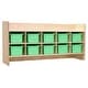 preview thumbnail 1 of 1, Contender Wall Hanging Kids Storage with 10 Lime Green Trays - 46.75