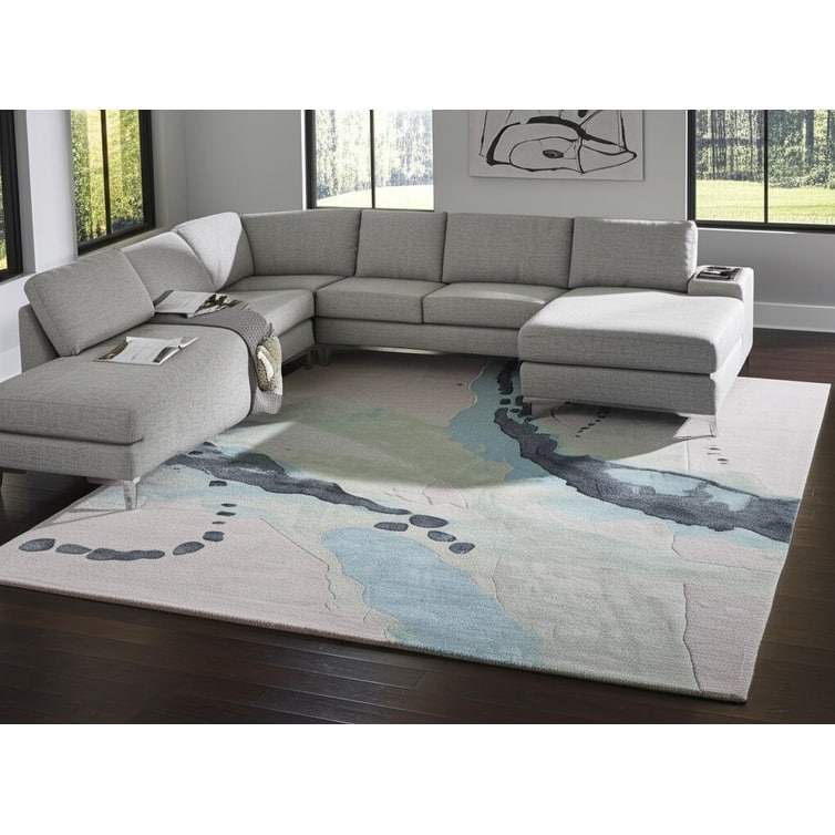 HomeRoots Abstract Bohemian Rectangle Area Rug