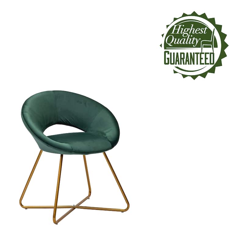 Porthos Home Reine Leisure Accent Chair, Velvet Upholstery, Gold Legs