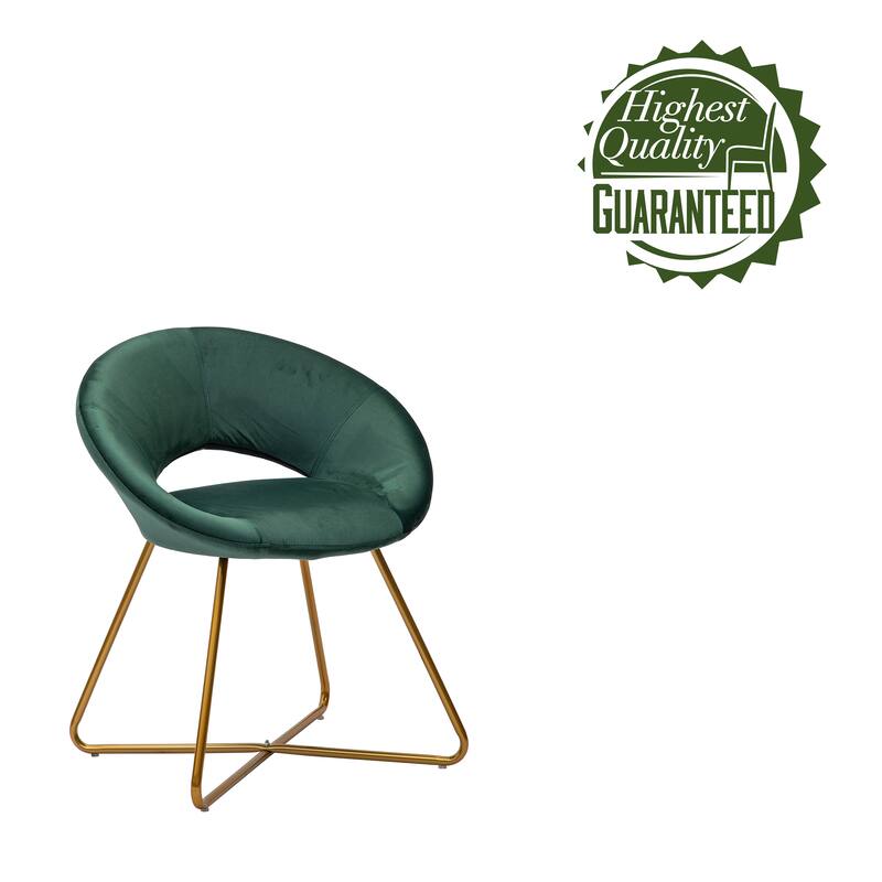 Porthos Home Reine Leisure Accent Chairs Set of 2, Velvet Upholstery, Gold Legs