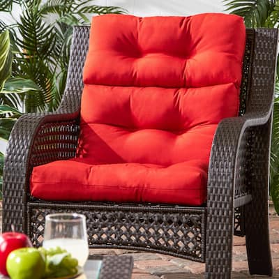 44x22-inch Outdoor Salsa Red High Back Chair Cushion (Cushion Only)