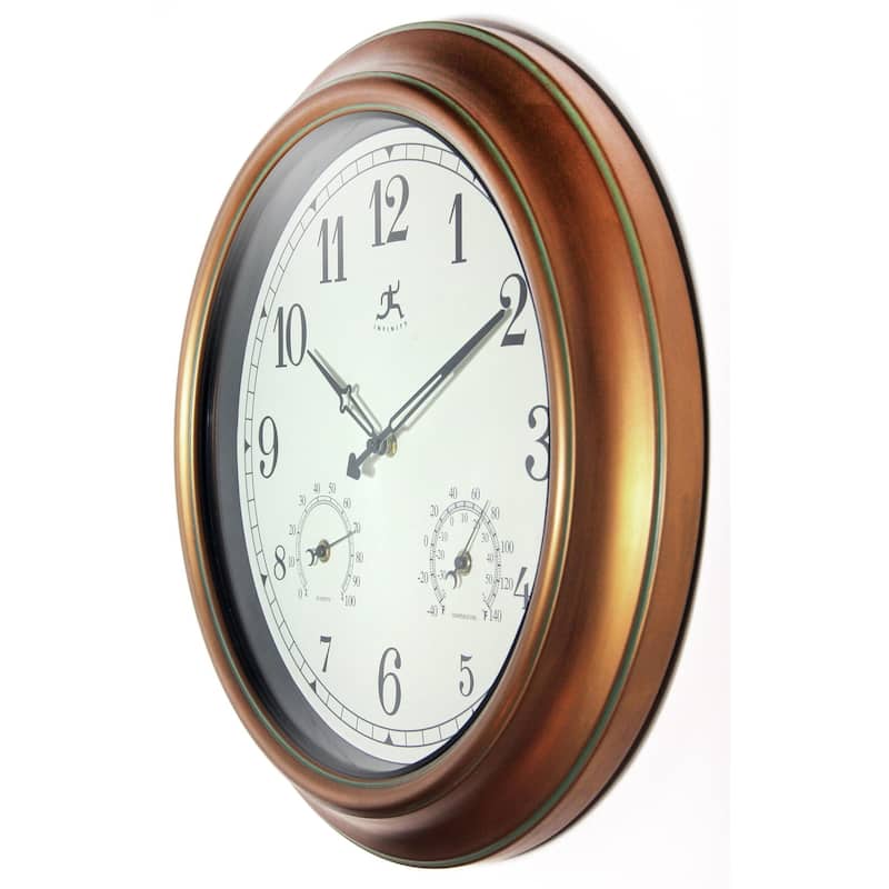 The Craftsman Indoor/Outdoor Wall Clock Thermometer 18 inch by Infinity Instruments - 18 x 2.25 x 18