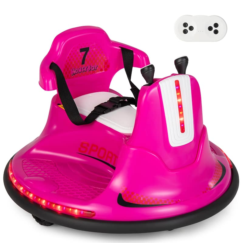 6V Bumper Car for Kids Toddlers Electric Ride On Car with 360° Spin - Pink