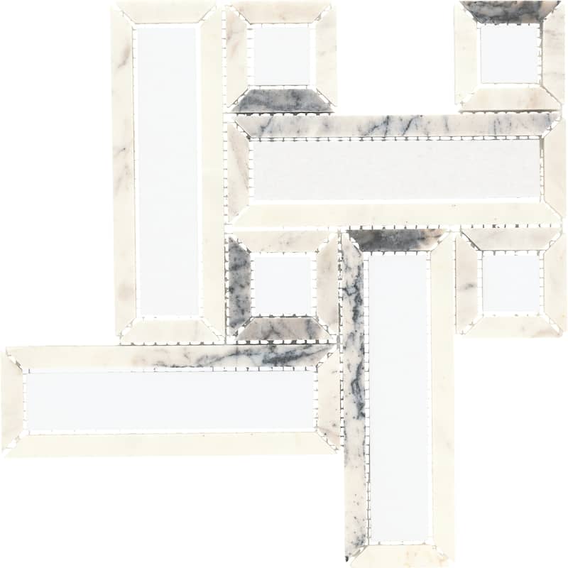 Daltile Gamma 2" Natural Stone Basketweave Wall and Floor Mosaic Tile (Set of 10)