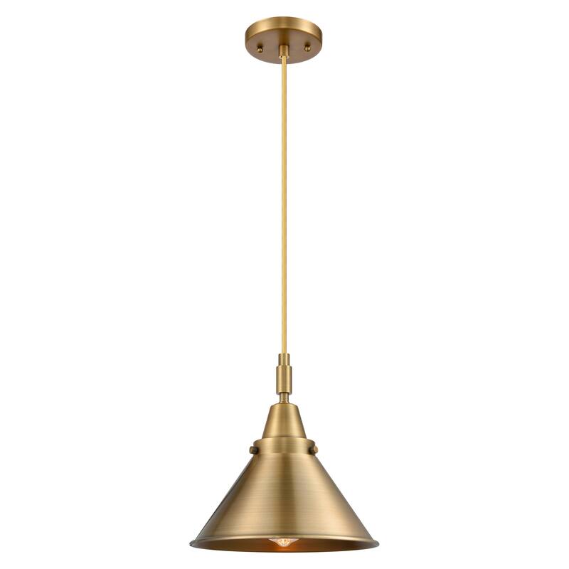 Innovations Lighting Downtown Urban - Caden Briarcliff - 1 Light 10" Cord Hung Mini Pendant - Brushed Brass