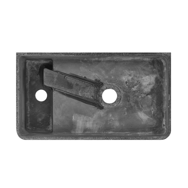 Lisse 17.5” Rectangle Concrete Wall-Mount Bathroom Sink in Dark Grey