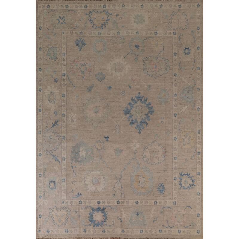 Floral Oushak Oriental Area Rug Handmade Wool Carpet - 8'0"x 10'1"