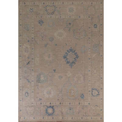 Floral Oushak Oriental Area Rug Handmade Wool Carpet - 8'0"x 10'1"