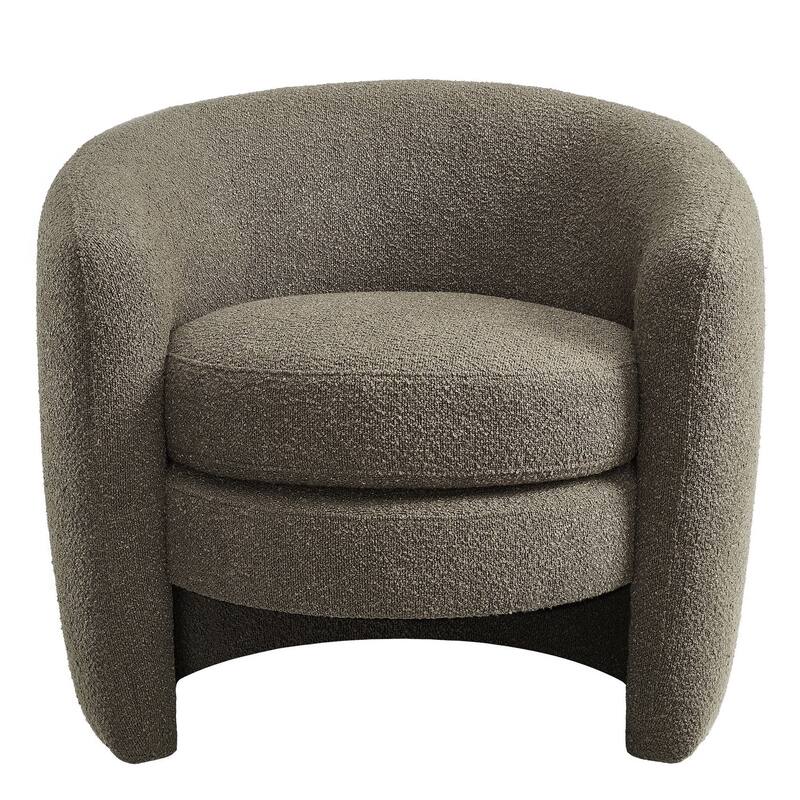 Affinity Upholstered Boucle Fabric Curved Back Armchair