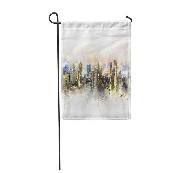Shop Abstract Building In Capital At Night On Watercolor Painting