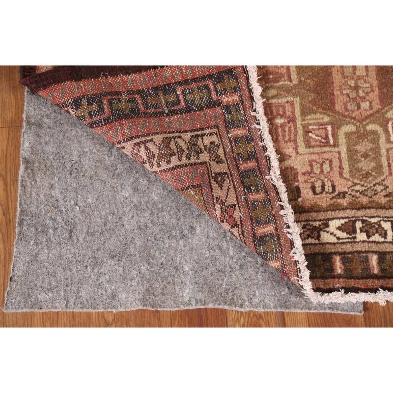 Tribal Gharajeh Persian Vintage Runner Rug Handmade Wool Carpet - 3'5"x 12'8"