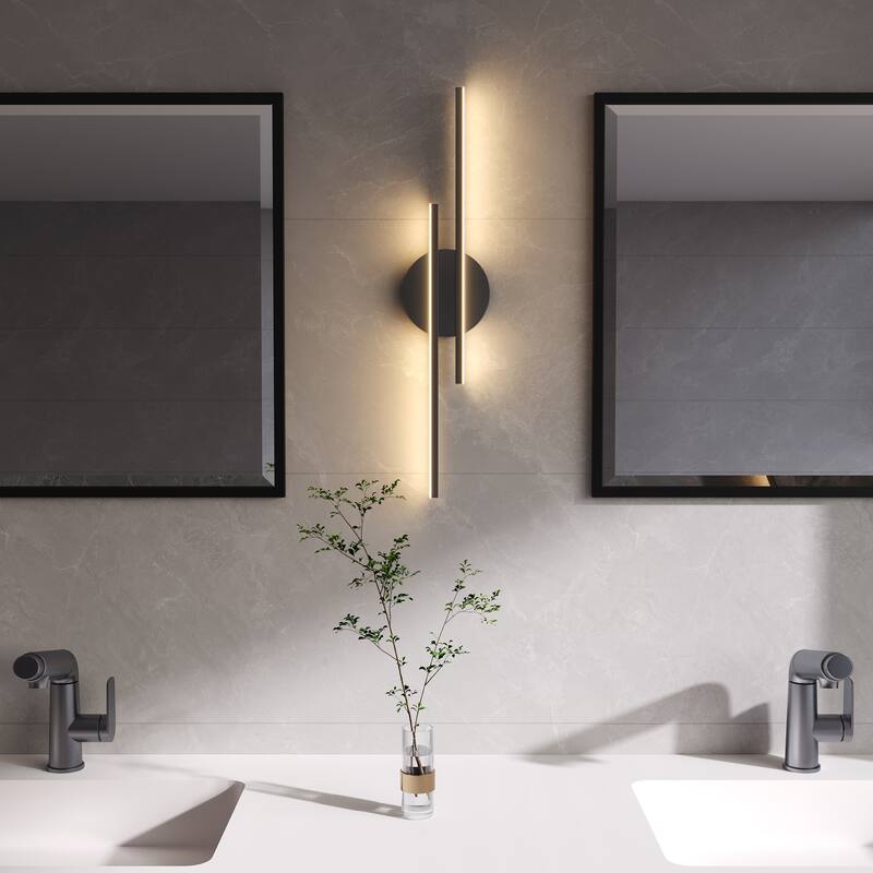 Modern 2-Light Dimmable Bathroom LED Vanity Light